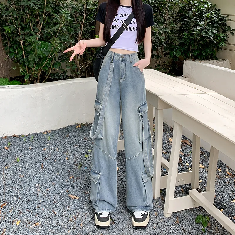Wide-Leg Multi-Pocket Jeans — Product details 1