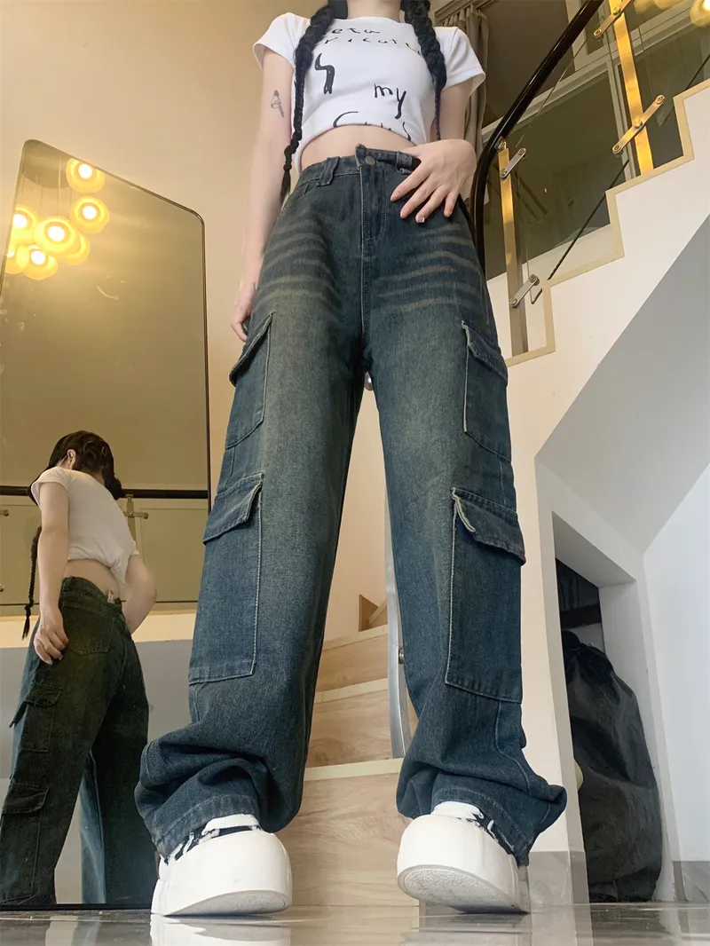 Wide-Leg High-Rise Washed Jeans — Product details 9