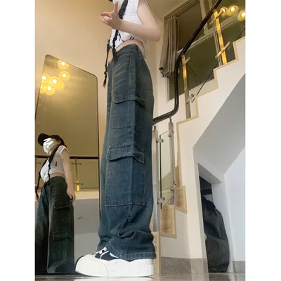 Wide-Leg High-Rise Washed Jeans — view 4