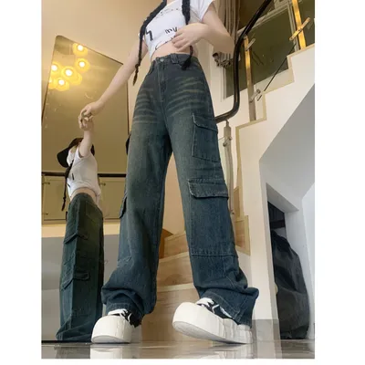 Wide-Leg High-Rise Washed Jeans — view 6