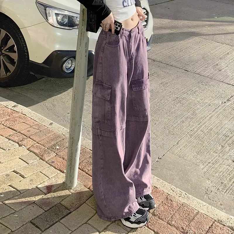 Pantalón Cargo de pierna ancha, multibolsillo para mujer — Detalles del producto 6