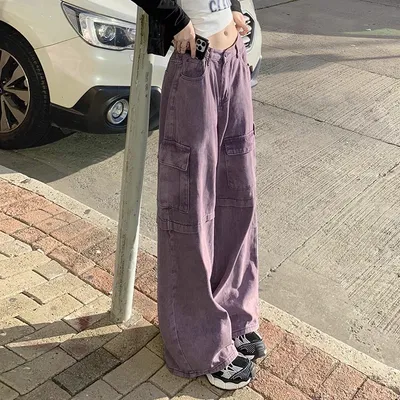 Pantalón Cargo de pierna ancha, multibolsillo para mujer — view 5