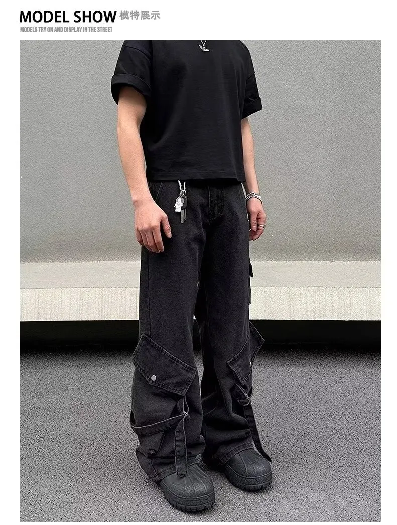 Unisex Wide-Leg Multi-Pocket Jeans — Product details 3