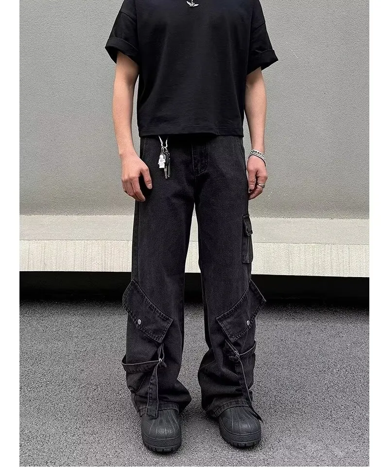 Unisex Wide-Leg Multi-Pocket Jeans — Product details 4