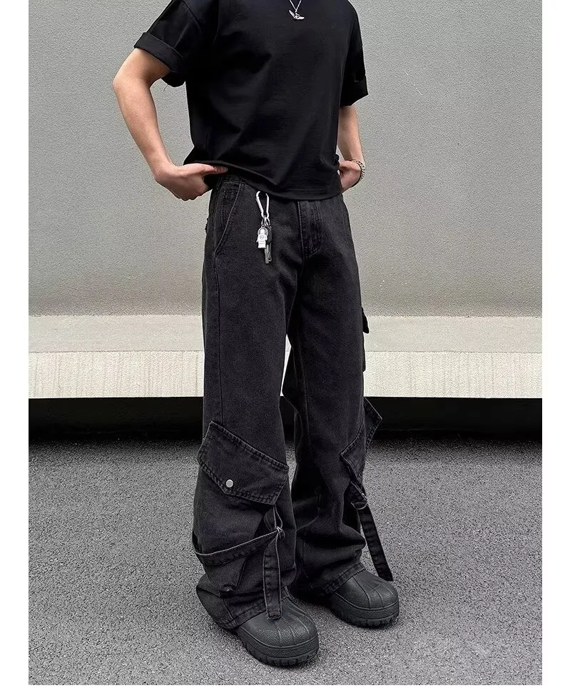 Unisex Wide-Leg Multi-Pocket Jeans — Product details 5