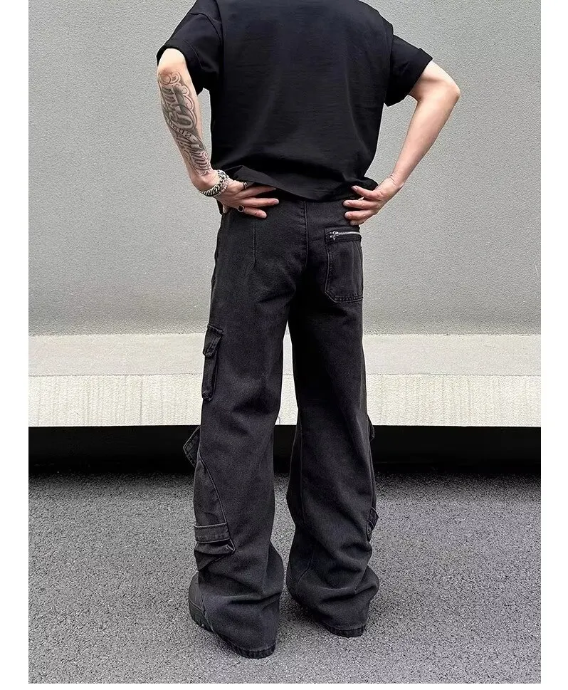 Unisex Wide-Leg Multi-Pocket Jeans — Product details 8