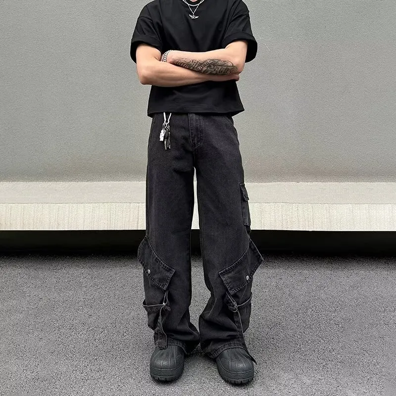 Unisex Wide-Leg Multi-Pocket Jeans — Product details 11