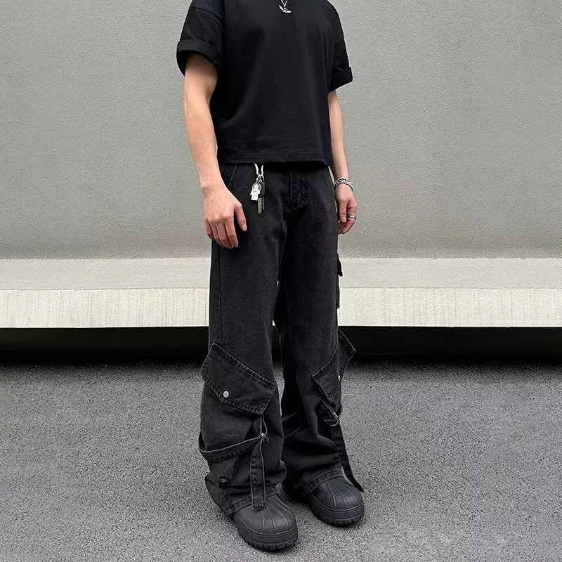 Unisex Wide-Leg Multi-Pocket Jeans — Product details 12
