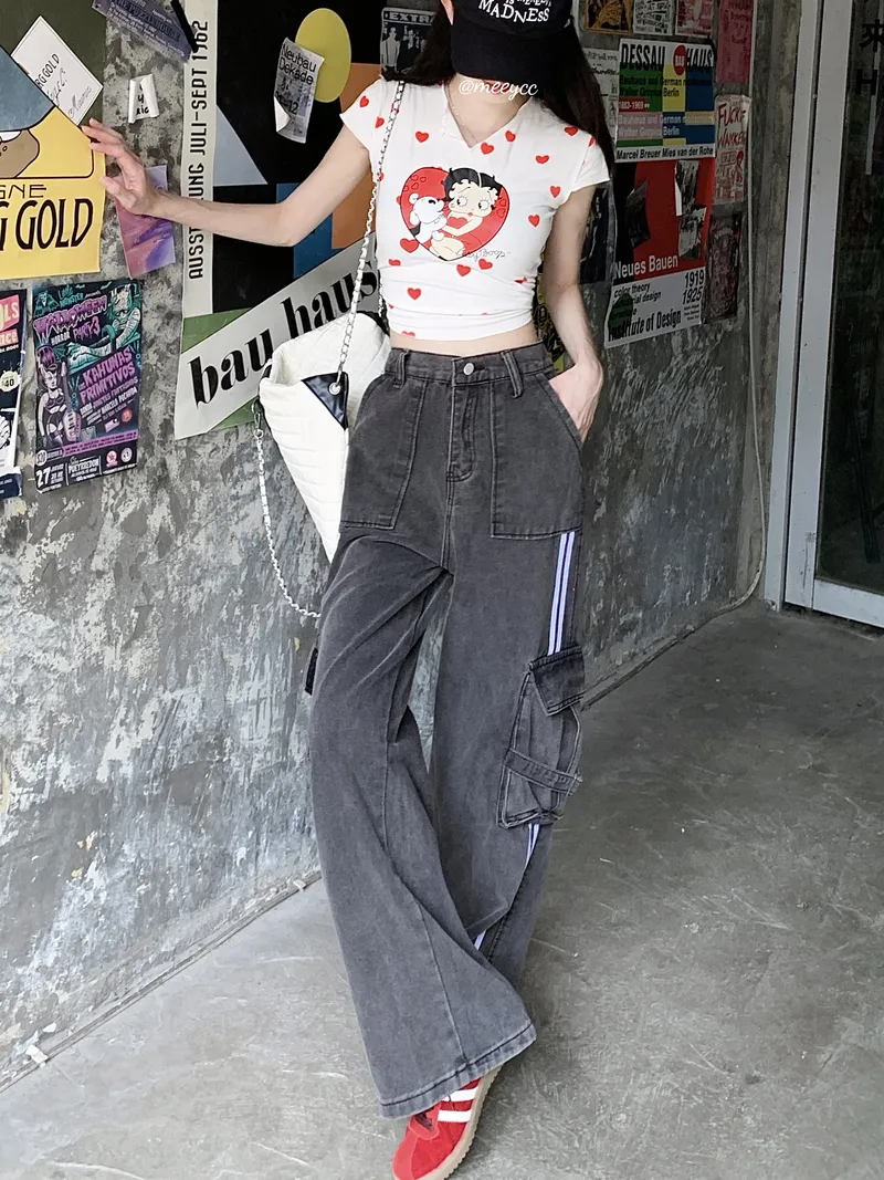 Wide-Leg High-Rise Multi-Pocket Jeans — Product details 9