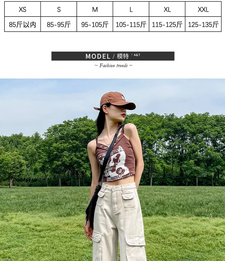 Calça Cargo pernas largas com múltiplos bolsos Feminina — Detalhes do produto 13