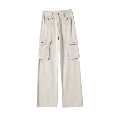 Wide-Leg Multi-Pocket Cargo Pants — LX-CG-022