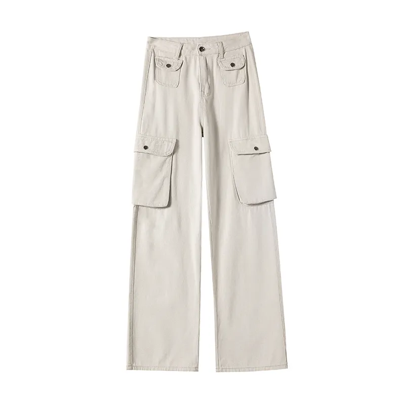 Calça Cargo pernas largas com múltiplos bolsos Feminina — view 1