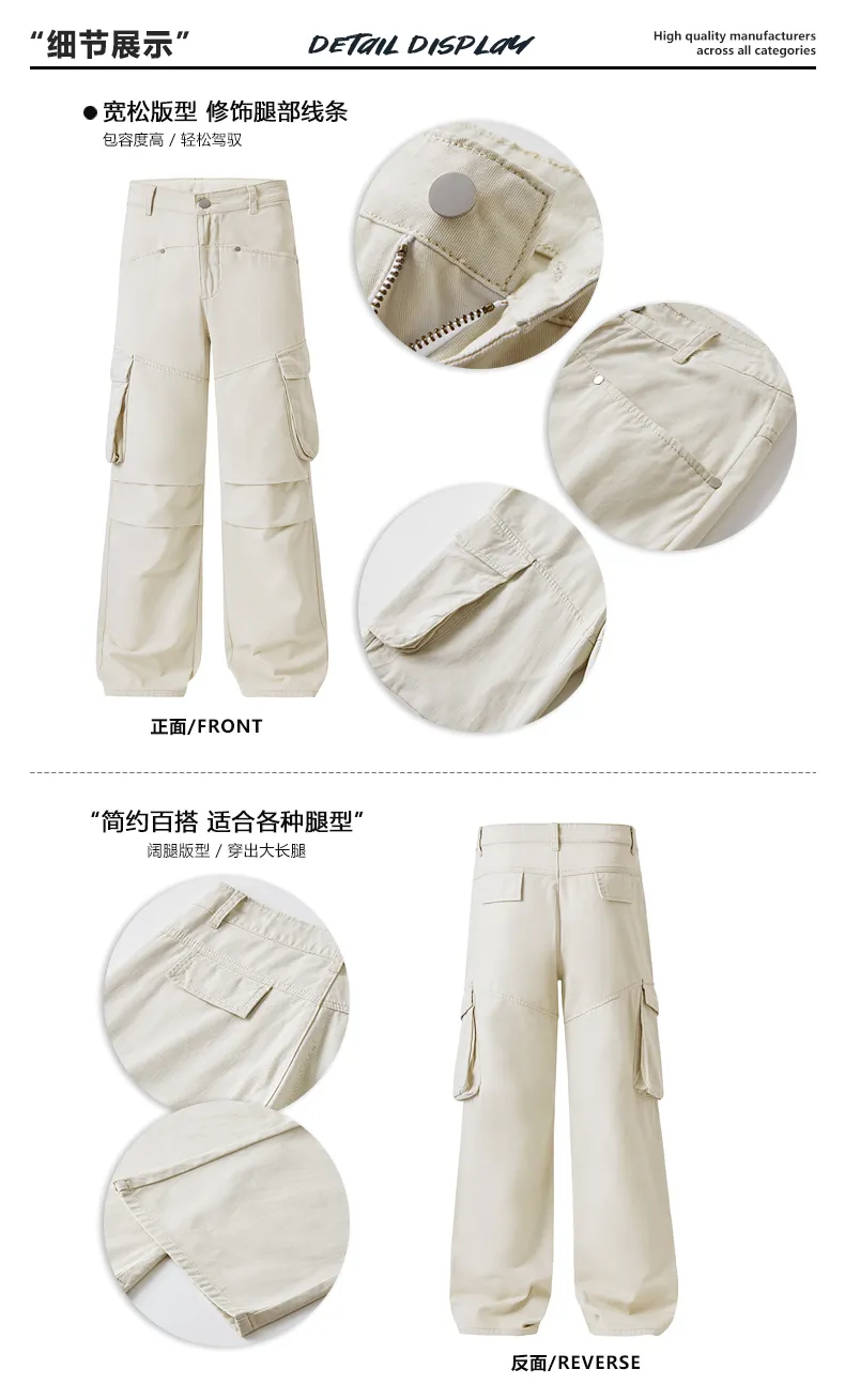 Pantalón Cargo con plisado, multibolsillo unisex — Detalles del producto 3