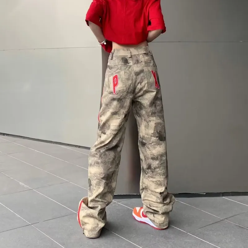 Calça Cargo estilo harém de camuflagem com múltiplos bolsos Masculina — Detalhes do produto 4