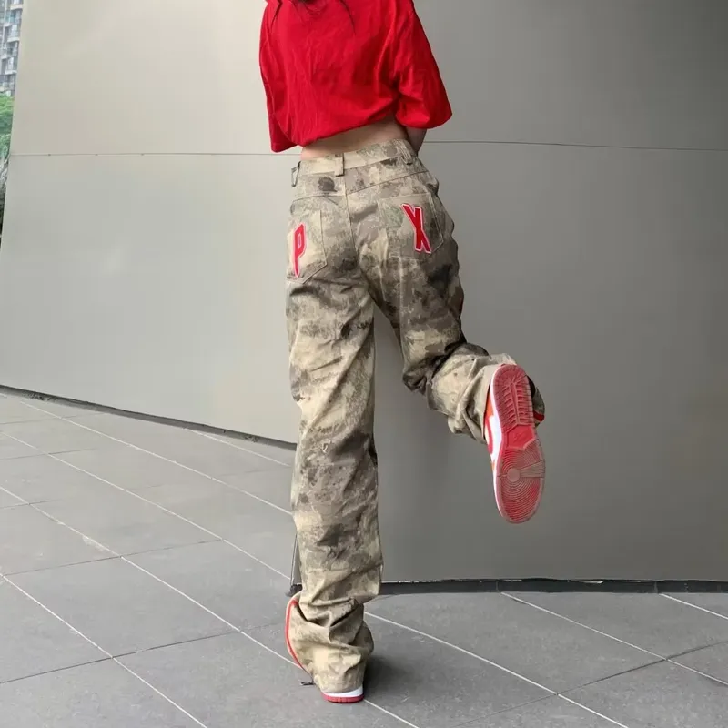 Calça Cargo estilo harém de camuflagem com múltiplos bolsos Masculina — Detalhes do produto 6