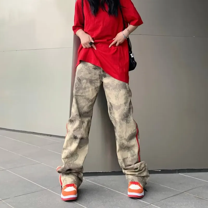 Calça Cargo estilo harém de camuflagem com múltiplos bolsos Masculina — Detalhes do produto 7