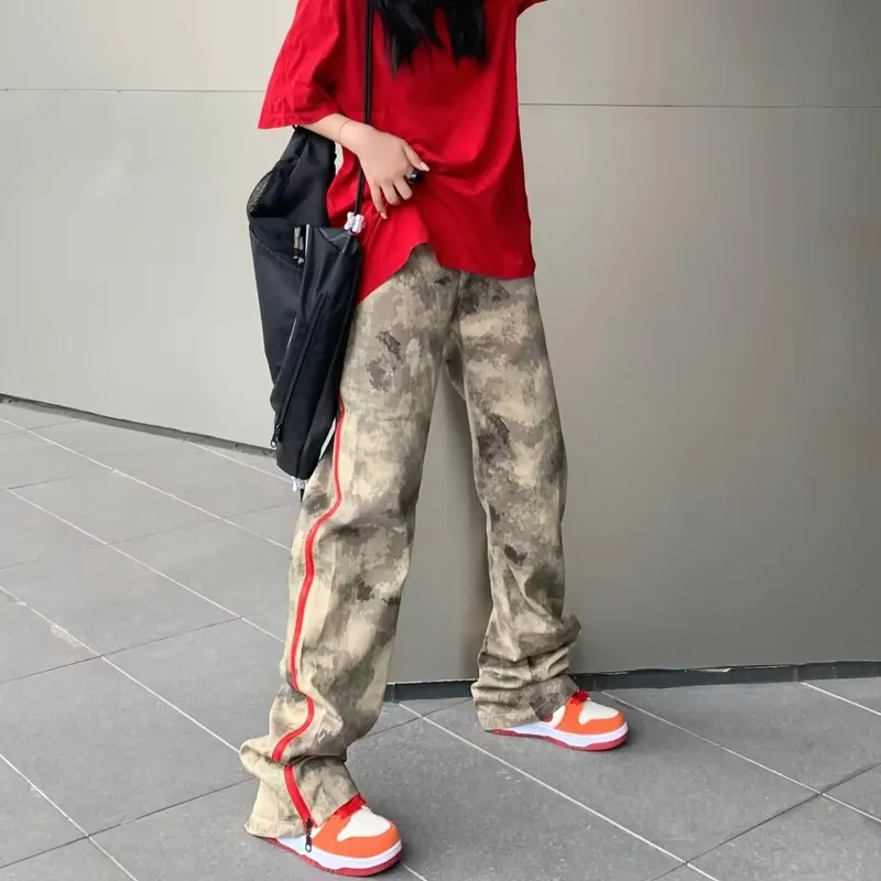 Calça Cargo estilo harém de camuflagem com múltiplos bolsos Masculina — Detalhes do produto 8