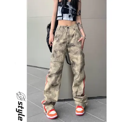 Calça Cargo estilo harém de camuflagem com múltiplos bolsos Masculina — view 6