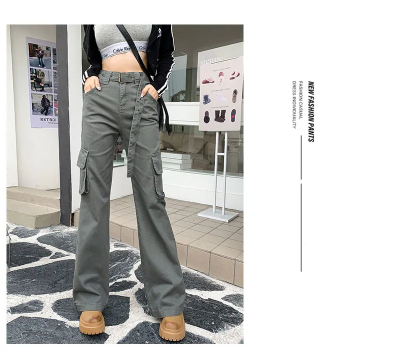 Flared Multi-Pocket Cargo Pants — Product details 4
