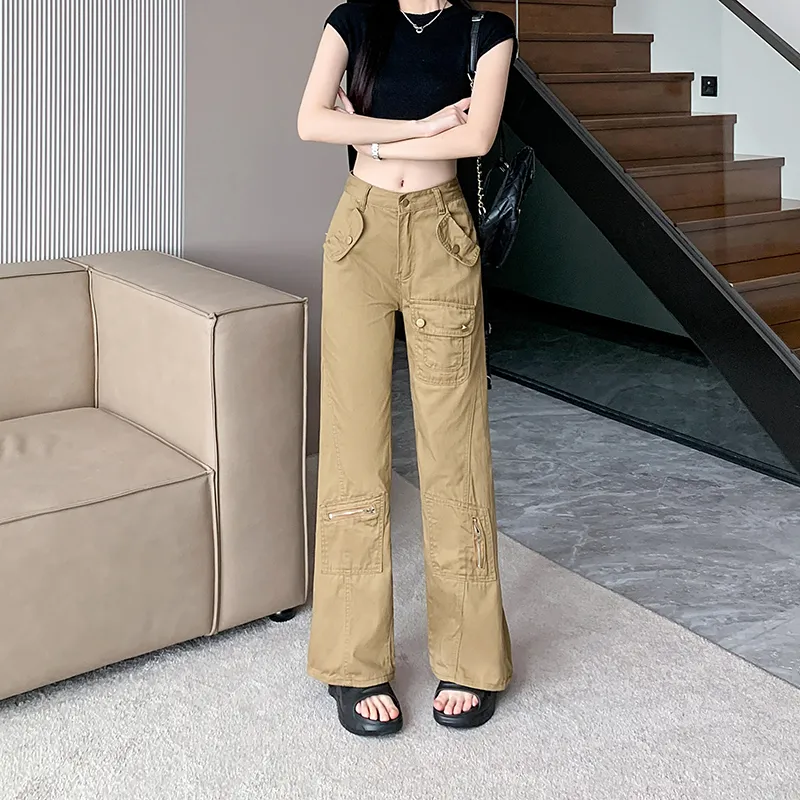 Straight High-Rise Multi-Pocket Cargo Pants — Product details 2