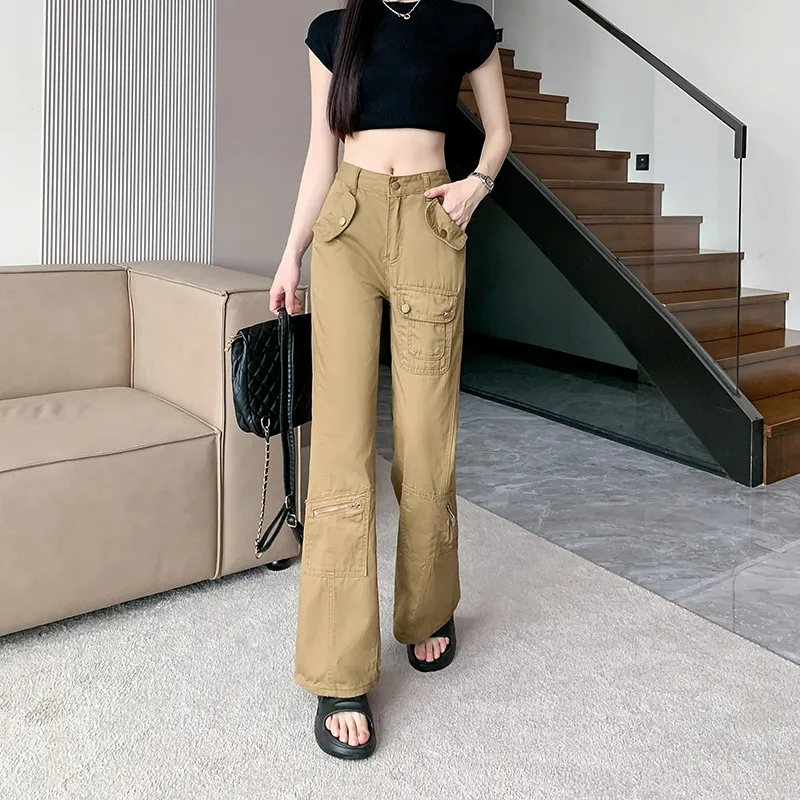 Straight High-Rise Multi-Pocket Cargo Pants — Product details 5