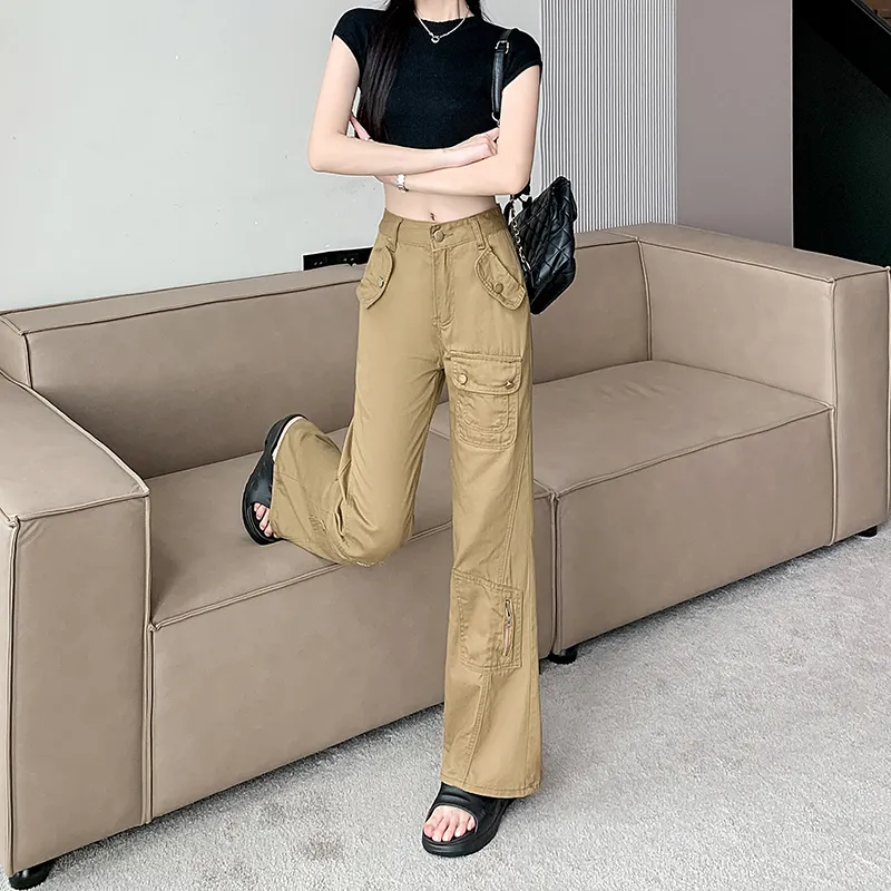 Straight High-Rise Multi-Pocket Cargo Pants — Product details 7