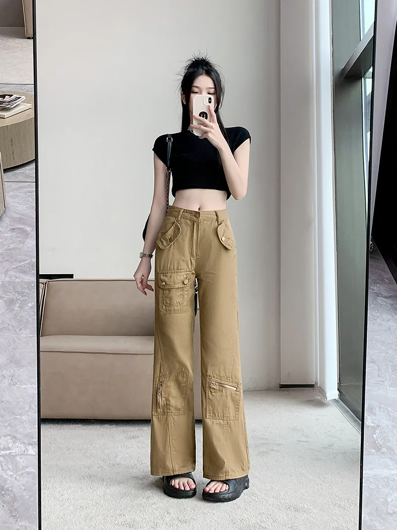 Straight High-Rise Multi-Pocket Cargo Pants — Product details 8