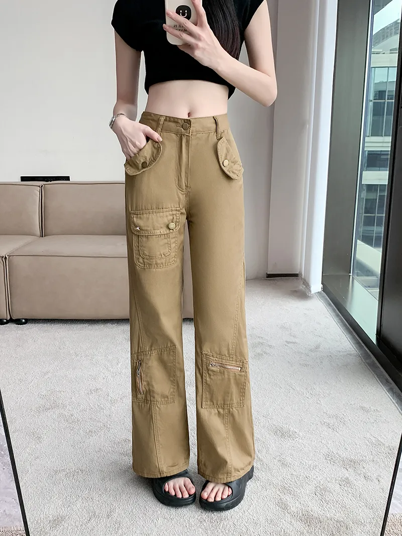 Straight High-Rise Multi-Pocket Cargo Pants — Product details 9