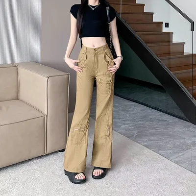Straight High-Rise Multi-Pocket Cargo Pants — view 4