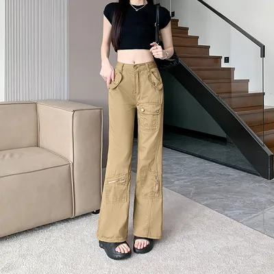 Straight High-Rise Multi-Pocket Cargo Pants — view 6