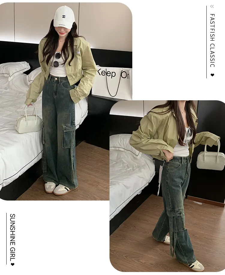 Unisex Vintage Wash Multi-Pocket Cargo Pants — Product details 6