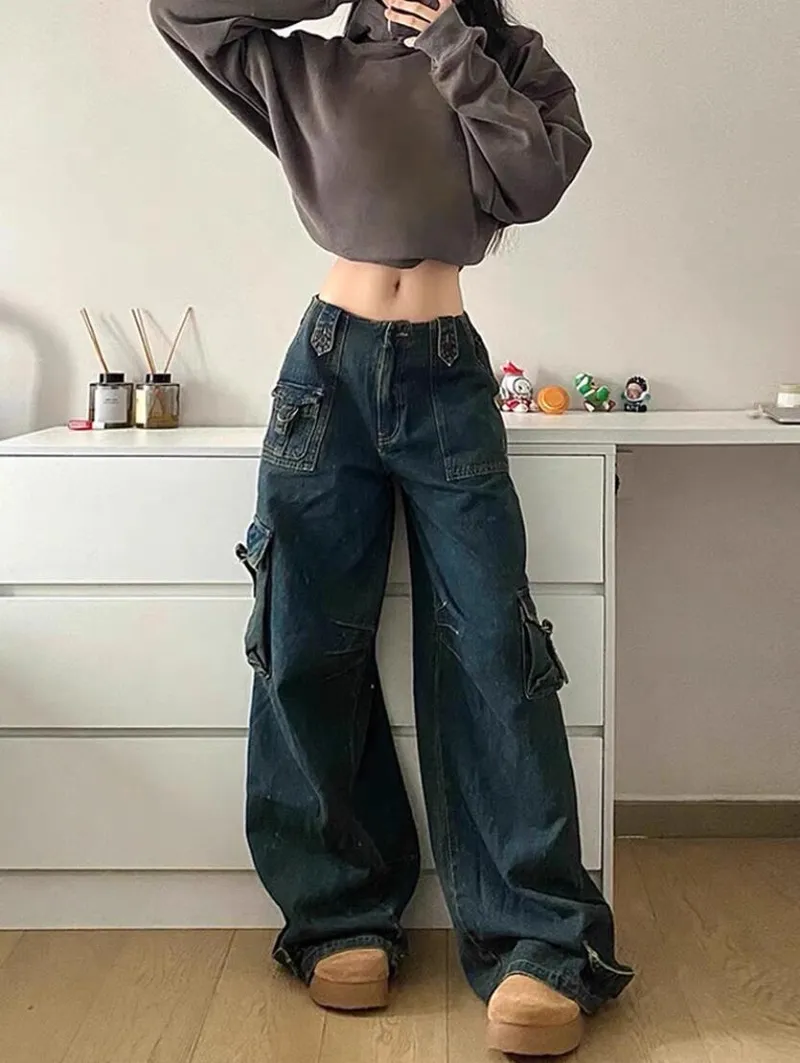 Wide-Leg High-Rise Multi-Pocket Cargo Pants — Product details 4