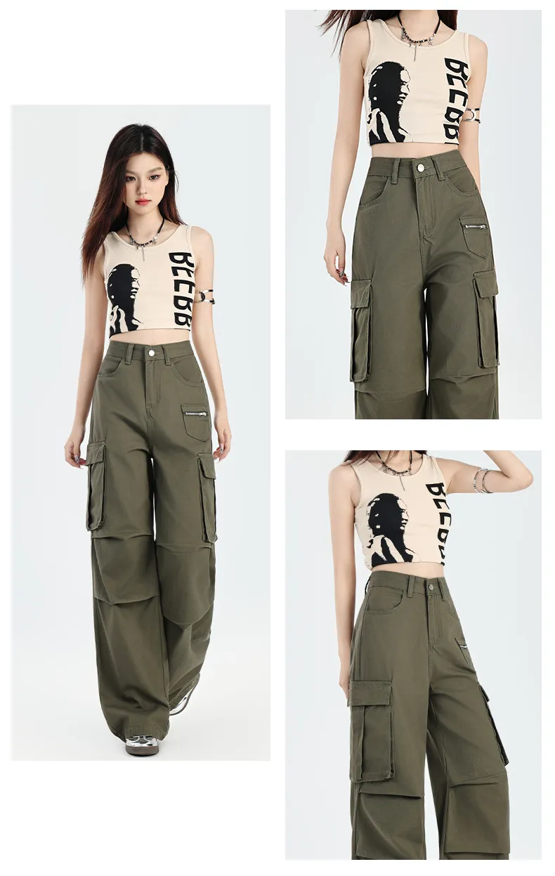 Wide-Leg Multi-Pocket Cargo Pants — Product details 11