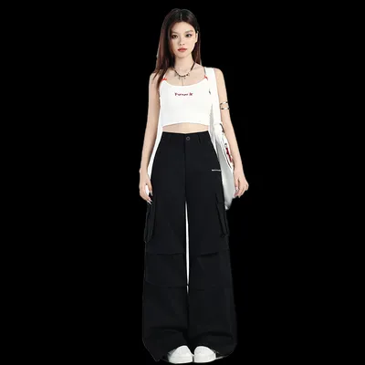 Wide-Leg Multi-Pocket Cargo Pants — view 5