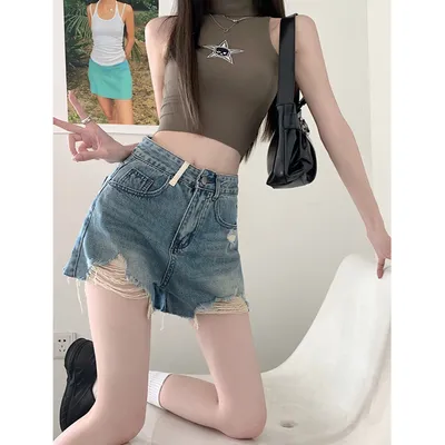 Wide-Leg High-Rise Ripped Jeans — LX-JN-034