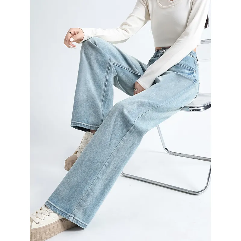 Jeans de pierna ancha, de tiro alto, de corte ligero para mujer — Detalles del producto 3