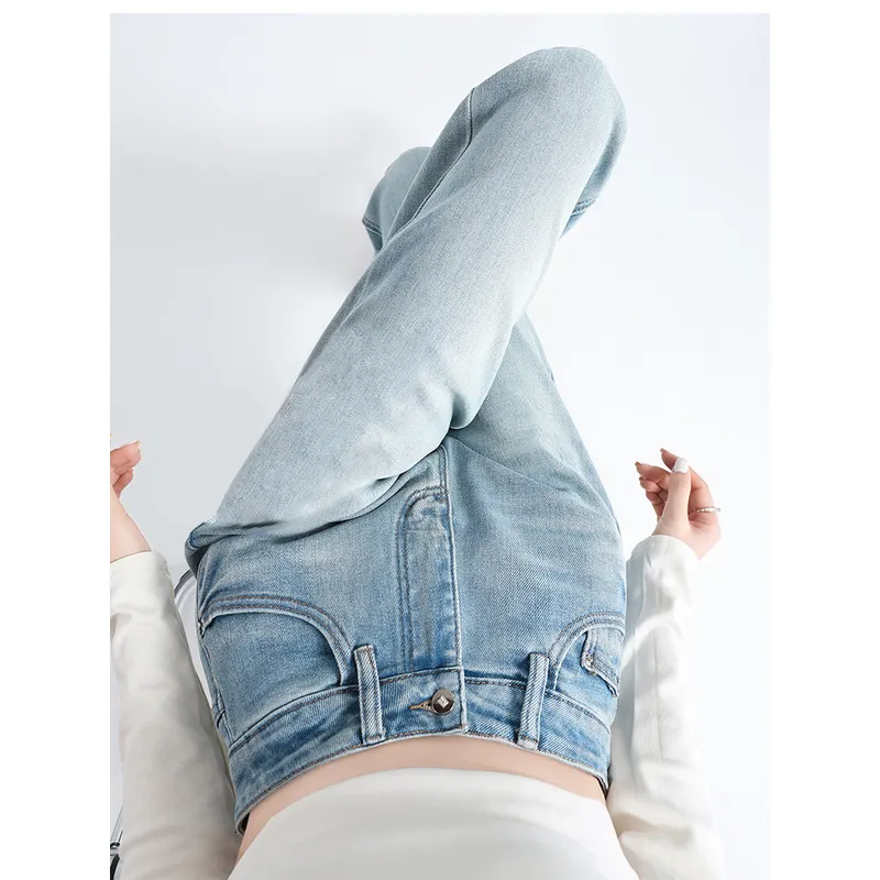 Jeans de pierna ancha, de tiro alto, de corte ligero para mujer — Detalles del producto 4
