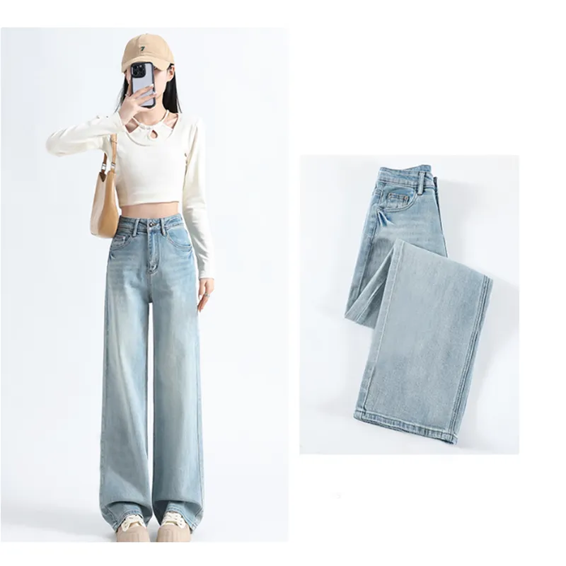 Jeans de pierna ancha, de tiro alto, de corte ligero para mujer — view 1