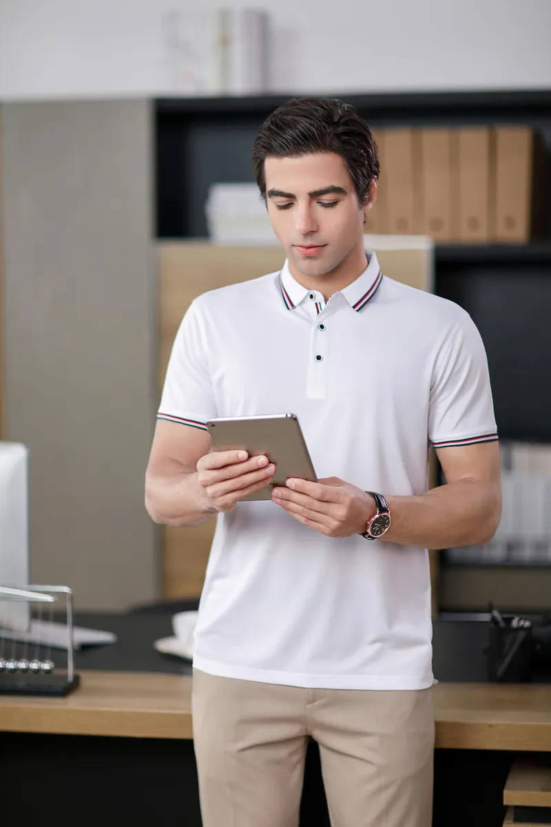 Camisa Polo de Tencel unisex — Detalles del producto 7