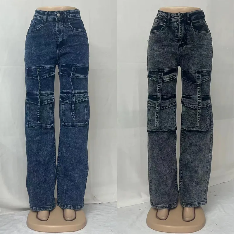 Calça Jeans pernas largas de cintura alta Feminina — view 1