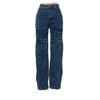 Calça Jeans pernas largas de cintura alta Feminina — view 5