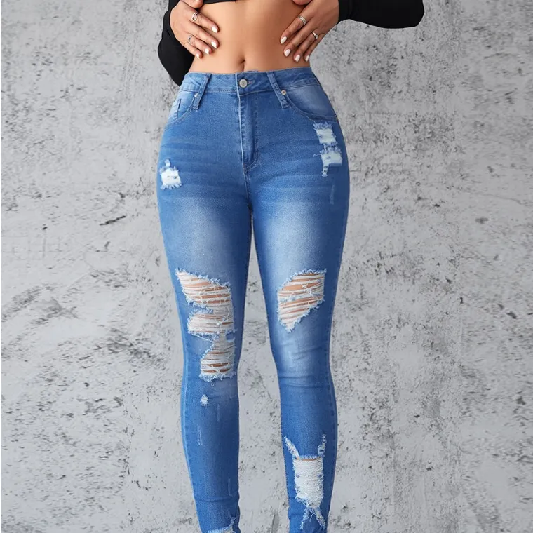 Skinny Ripped Stretch Jeans — view 1