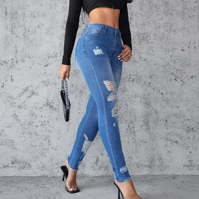 Skinny Ripped Stretch Jeans — view 3