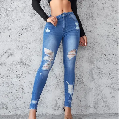 Skinny Ripped Stretch Jeans — view 4