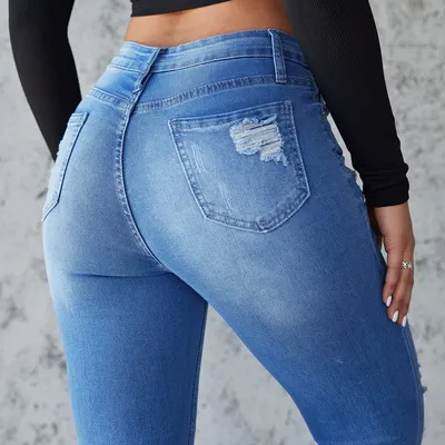 Skinny Ripped Stretch Jeans — view 6
