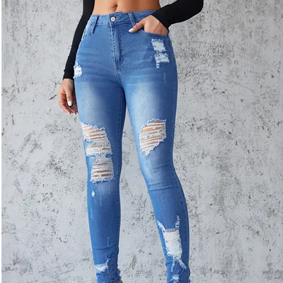 Skinny Ripped Stretch Jeans — view 8