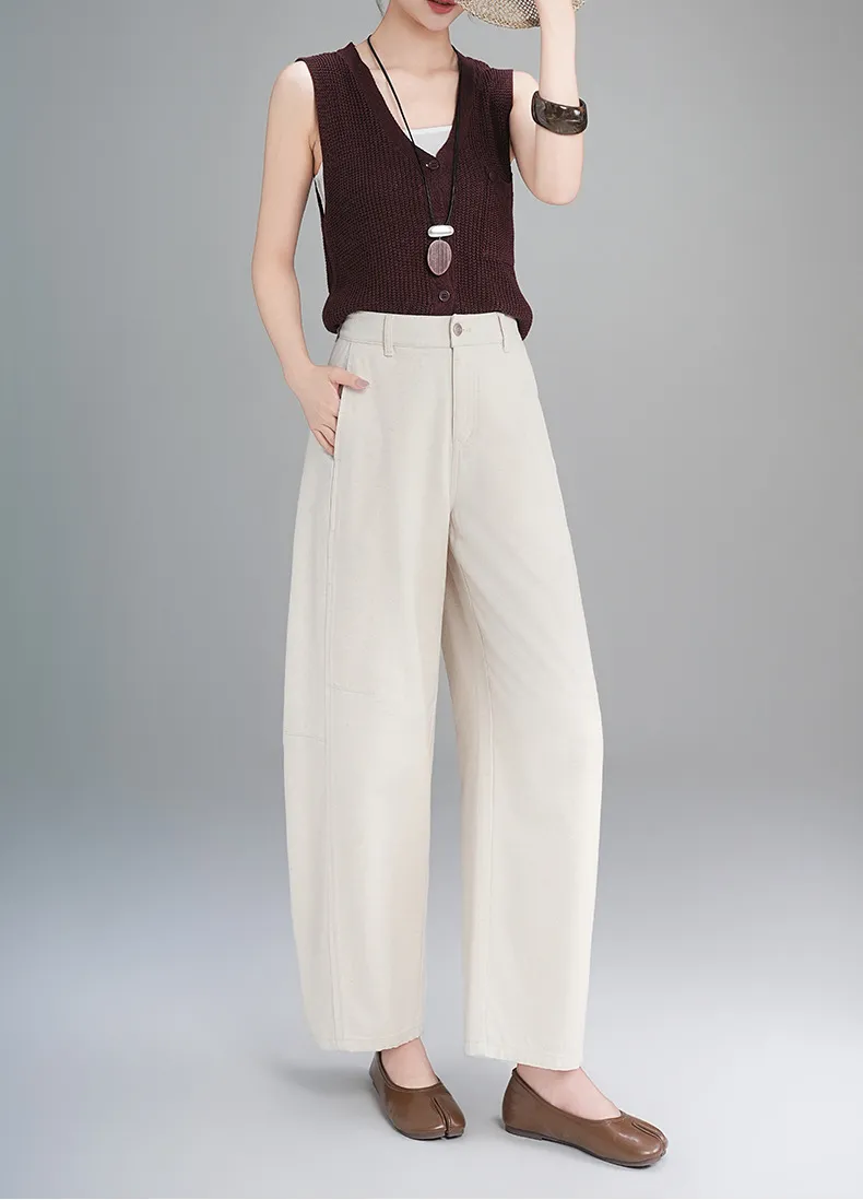 Calça Jeans de cintura alta respirável Feminina — Detalhes do produto 13