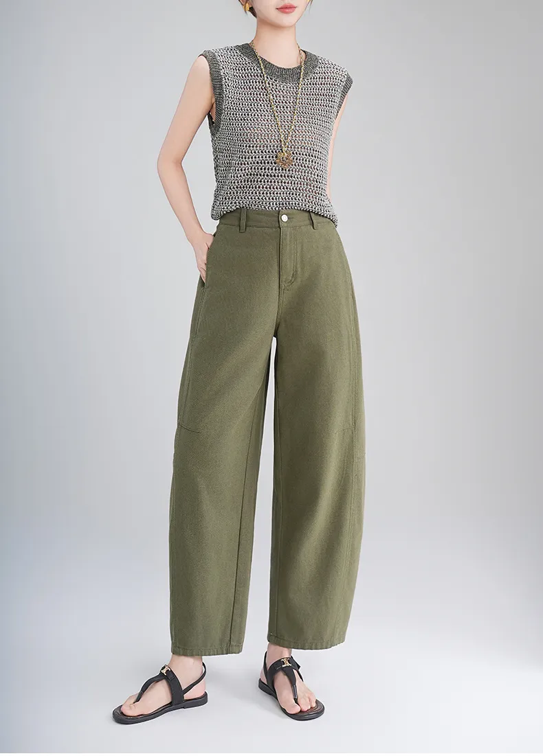 Calça Jeans de cintura alta respirável Feminina — Detalhes do produto 16