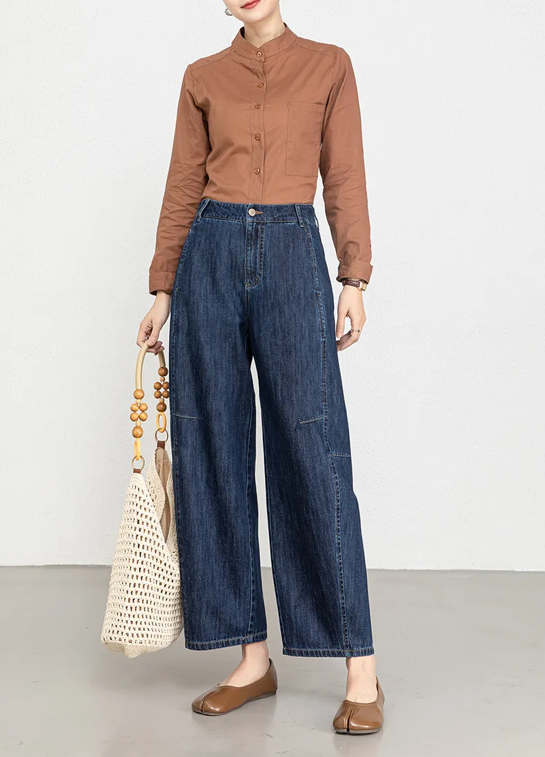 Calça Jeans de cintura alta respirável Feminina — Detalhes do produto 22