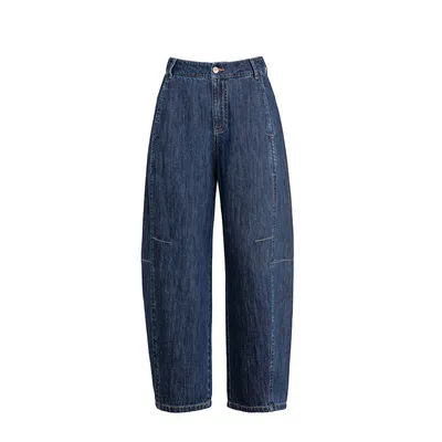 Calça Jeans de cintura alta respirável Feminina — view 5